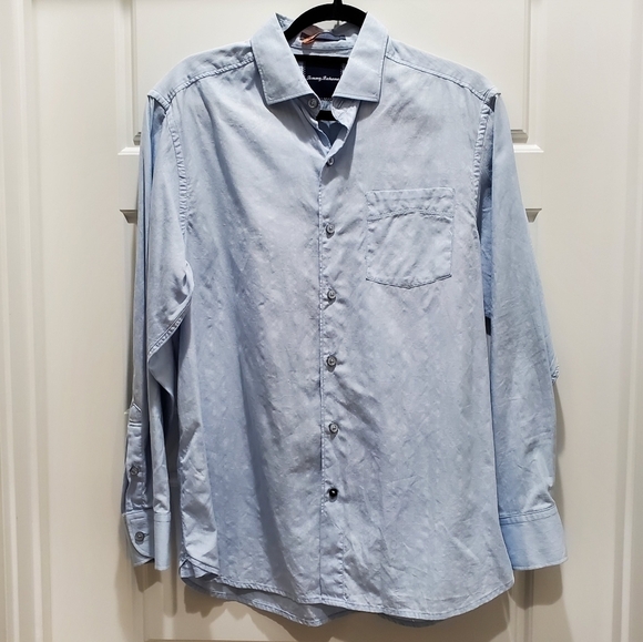 TOMMY BAHAMA 100% COTTON LONG SLEEVE BUTTON UP SKY BLUE TOP MEN SIZE SMALL - Picture 2 of 15